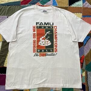 Vintage 1996 Florida A&M FLAMU White and Orange Shirt 2XL